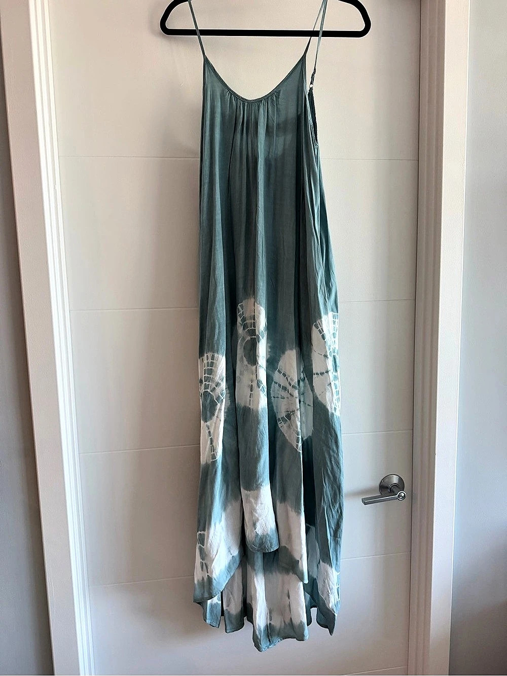 Mustard Seed Tie Dye Maxi Dress Blue & White Medium NWT